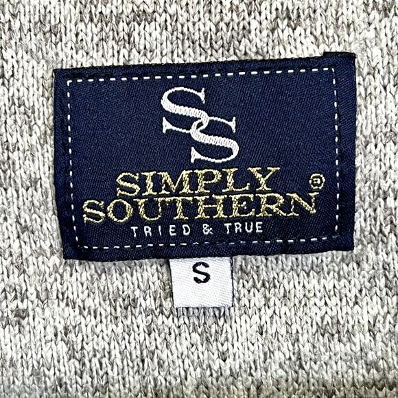 Simply Southern Size S Snap Down Pullover Fleece Top Down Pebble Gray - Picture 9 of 10